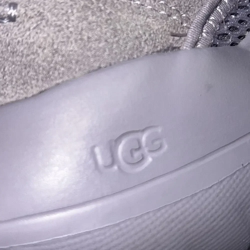 UGG LA Cloud Lace Women’s 9 Stormy Grey Suede Chunky Sneakers Purple Lavander